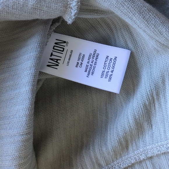 Nation LTD Gray Long Sleeve Ruffle Tee - Picture 6 of 12